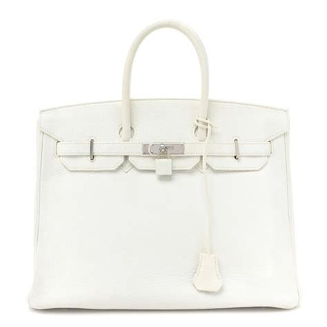 Hermes Birkin 35 Taurillon Clemence White 